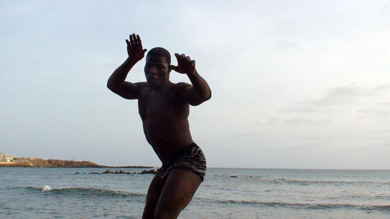 Domoy Sicap, un jeune lutteur Sénégalais à l'entrainement